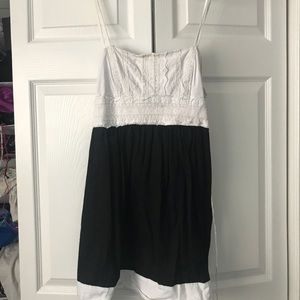 Short black and white strap dress